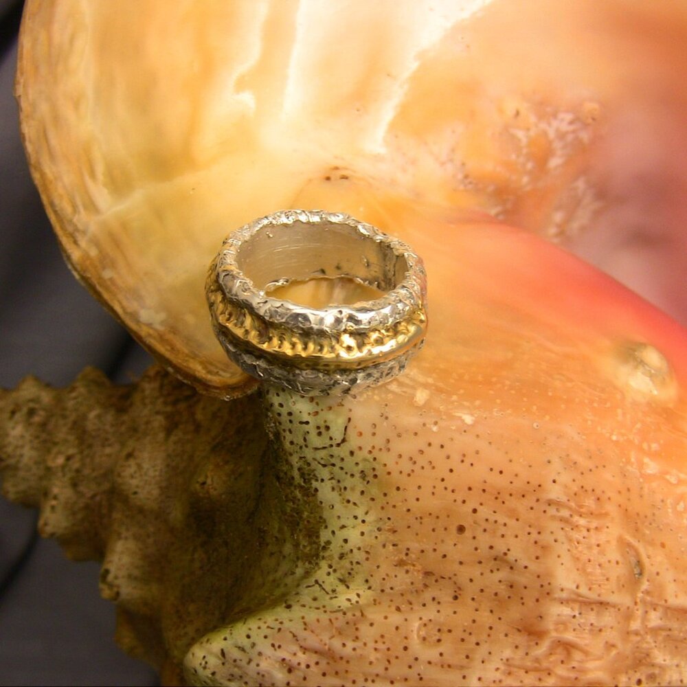 Handmade ring, 24K pure gold and 9999 pure silver - Picture 2 of 9